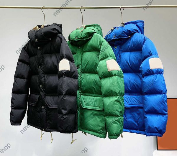 

2021 winter mens down jackets men down parkas hooded classic letter print clothing womens warm outwear coats outerwear designer coat 3 color, Black