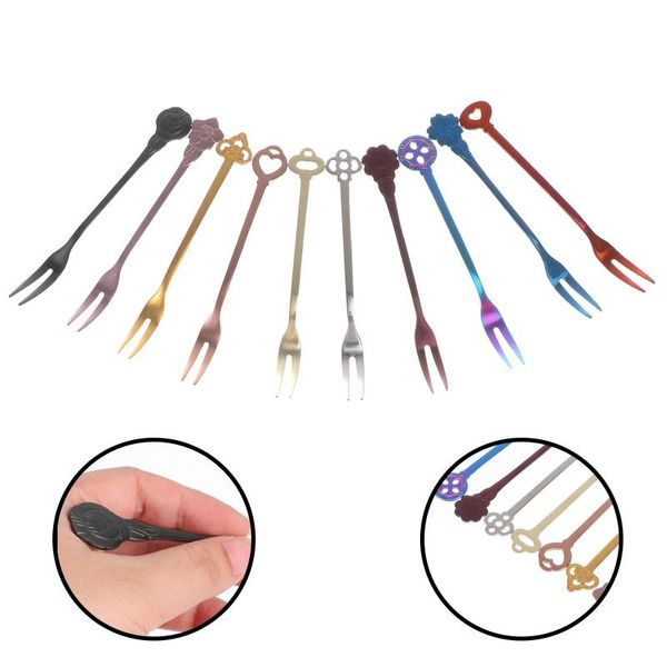 

forks 10pcs household fruit useful dessert cake portable tableware