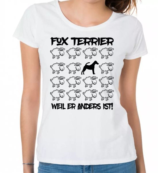 

terrier ladies t-shirt black sheep women dog dogs fashion, White;black
