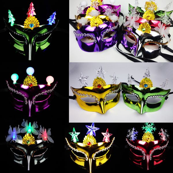 

electroplating led glowing beauty mask masquerade party masks princess fashion woman half face marks halloween xmas decor
