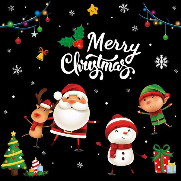 

wall stickers 70*50cm christmas santa removable window sticker festival art decal shop ornament claus