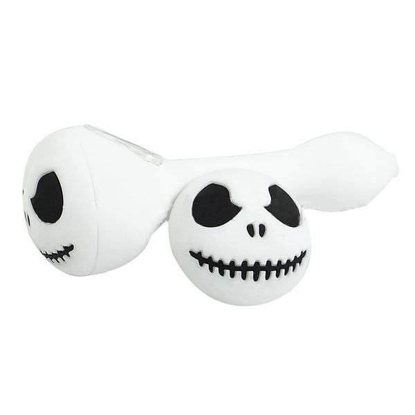 Halloween Skull Silicone Tubulação de Mão de Fumar Tubos de Vidro Burner de Oil de Oil de Tabaco Acessórios Colher Dab Rig SP300