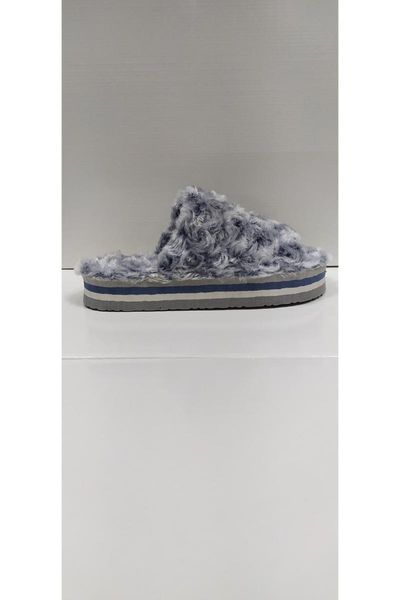 

slippers women's blue white high base home slipper, Black