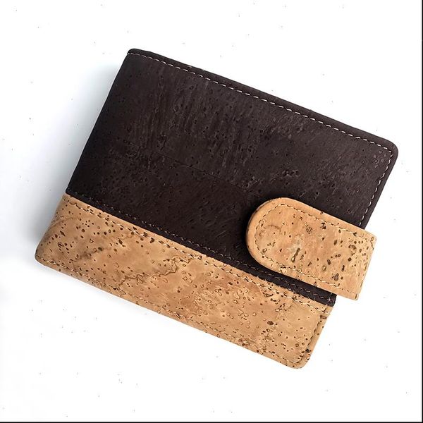 

rustic men cork wallet bifold eco friendly card, Red;black