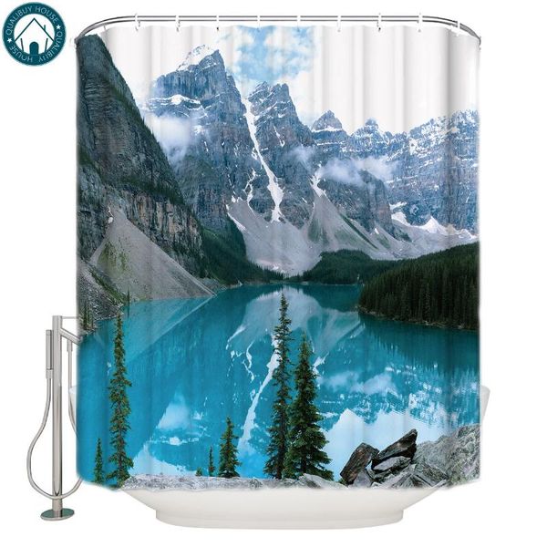 

shower curtains canadian rockies and moraine lakes bathroom bath bed curtain fabric