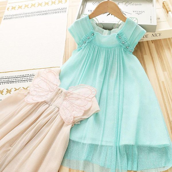 

girl's dresses 2021 summer girls angel wing princess dress wholesale children, Red;yellow