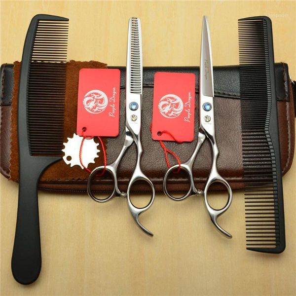 

4pcs suit 5.5''/6''/6.5'' z1006 blue gem 440c combs + cutting scissors thinning shears professional hair haird