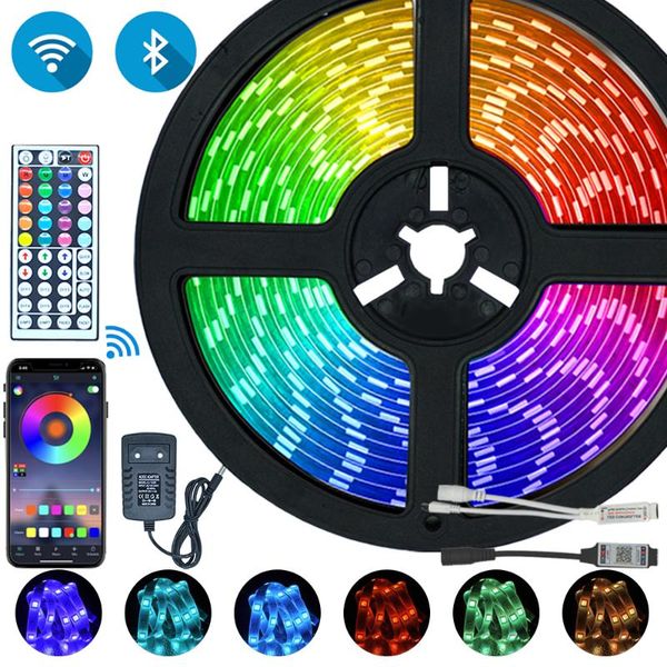 

strips led lights bluetooth iuces rgb smd 2835 waterproof wifi flexible lamp tape ribbon diode dc12v 5m 10m 15m 20m color