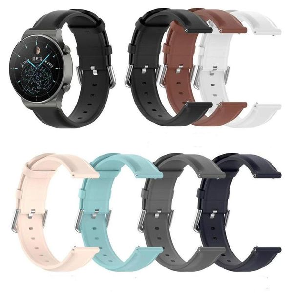 

watch bands 22mm replacement strap for huawei gt2 pro genuine leather band watchbands bracelet wristband gt 2, Black;brown