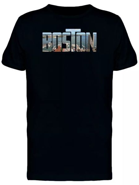 

Boston City Word With Photo Tee Men's -Image by Shutterstock, White;black