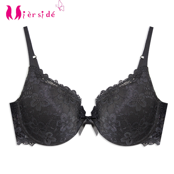 

bras mierside 243-133 push up bra beautiful flower lace of women black/white lingerie 3/4 cup 32/34/36/38 b/c/d/dd, Red;black