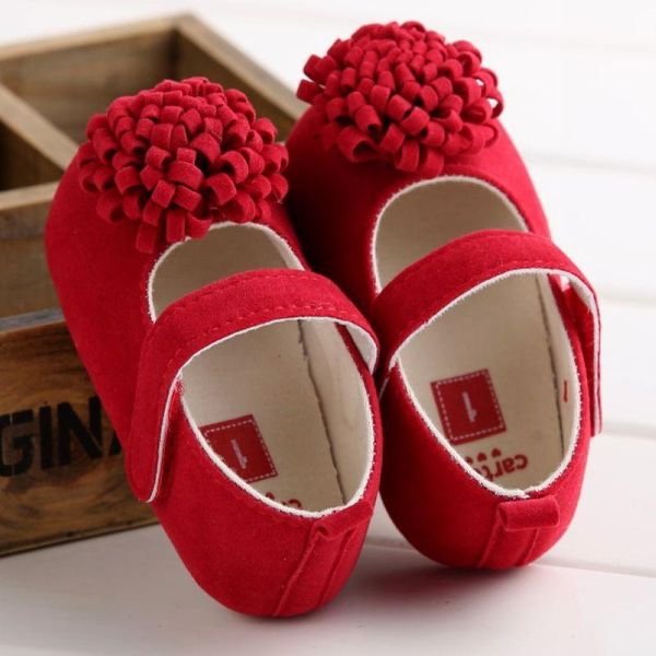 

first walkers cute baby shoes infant girls walker with flower born buckle strap crib soft bottom prewalkers 0m-18m 3color