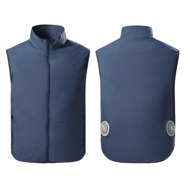

men summer usb fan cooling vest men air conditioning clothes sleeveless jacket pleasantly cool fishing vests 211111, Black;white