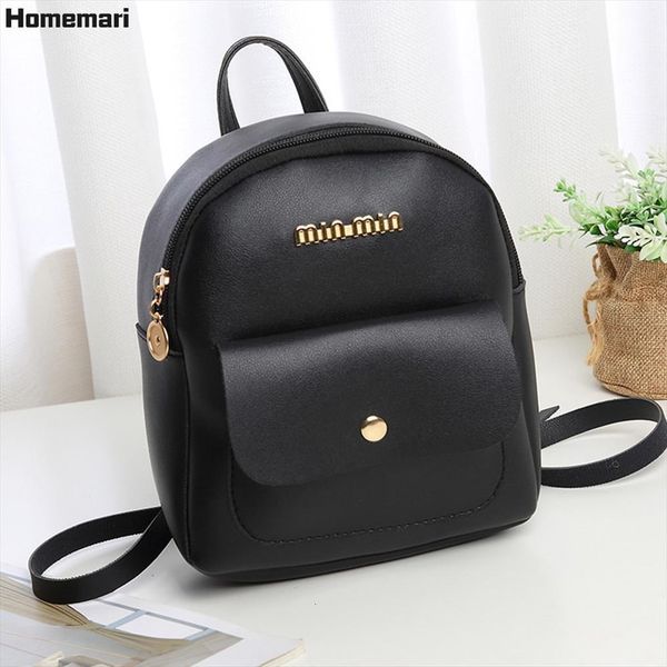 

mini backpack women pu leather shoulder bag for teenager girls kids multi function bagpack female kawaii school bags
