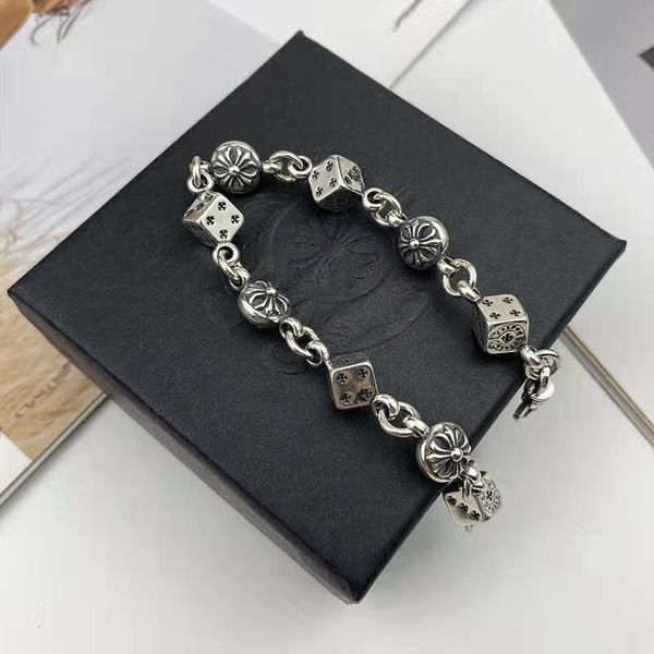 

75%off outlet onlines925 silver croquet dice fashion style new cross bracelet lovers