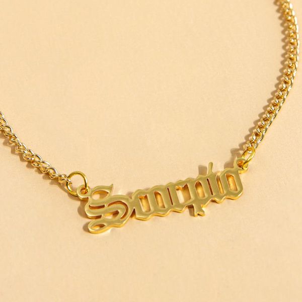 

anklets woman jewelry twelve constellation metal capital letters ankle girl trend gift, Red;blue