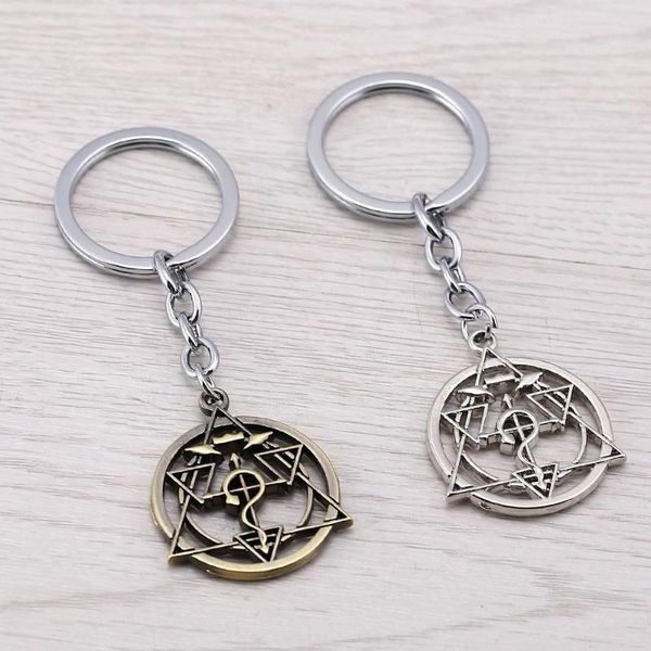 

keychains j store fullmetal alchemist zinc alloy for fans magic circle model key chain ring porte clef llavero chaveiro jj11896, Silver