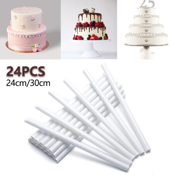

other bakeware 24 pieces plastic white cake dowel rods stickscake tools for tiered construction and stacking 24/30 cm (optional)