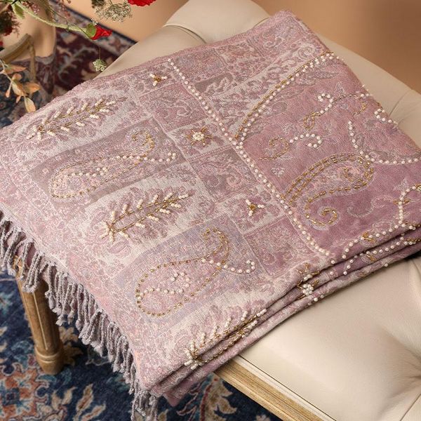 

scarves bohemia 100% merino wool scarf women stole autumn winter thick warm female bead embroidery rose shawl, Blue;gray
