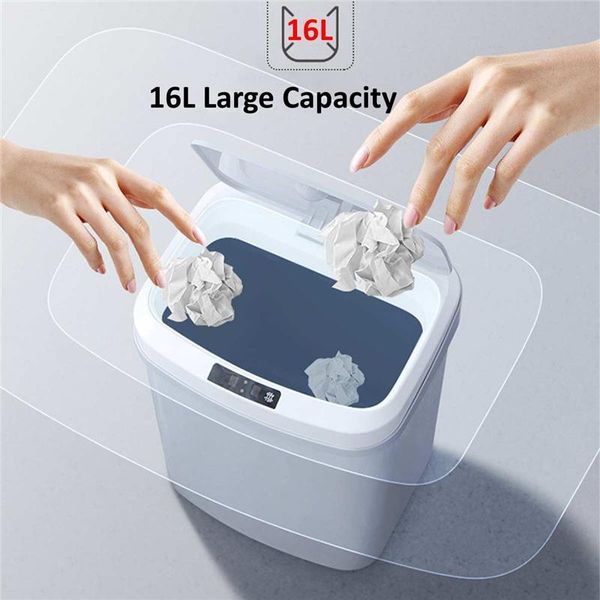 

waste bins 16l home intelligent trash can automatic induction electric smart bathroom kitchen auto sensor rubbish