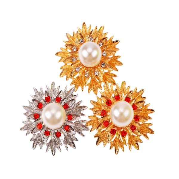 

factory direct crystal rhinestones flower fashion brooch pins for women assorted bro78, Gray