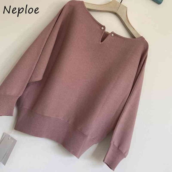 

o-neck chic beading pullovers autumn winter solid color warm women sweaters elegant casual knitted femme 210430, White;black