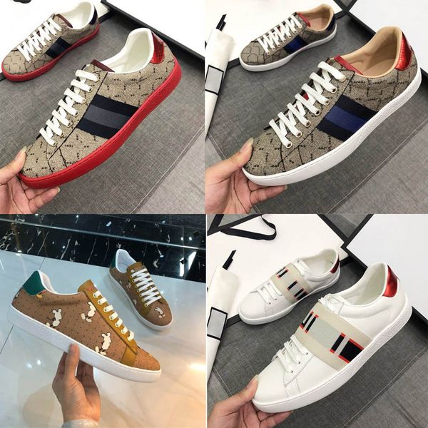 

classic fashion designers real leather casual white shoe men mens sneakers loafers lace up luxurys shoes women with box size 35-46, Black