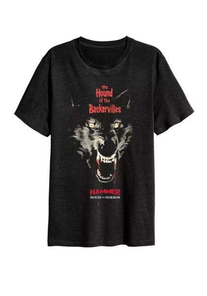 

hammer horror hound of the baskervilles licensed men t-shirt, White;black