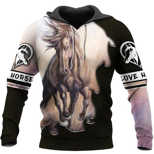 

men's hoodies & sweatshirts long sleeve fun horse 3d printing fashion casual zip hoodie women's comfortable sweatshirt/hoodie appa, Black