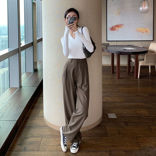 

thin drape casual trousers wild wide-leg pants loose women's spring and summer korean 210429, Blue