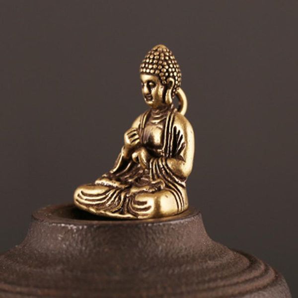 

decorative objects & figurines mini solid copper buddha statue ornament miniature home office decoration stable and