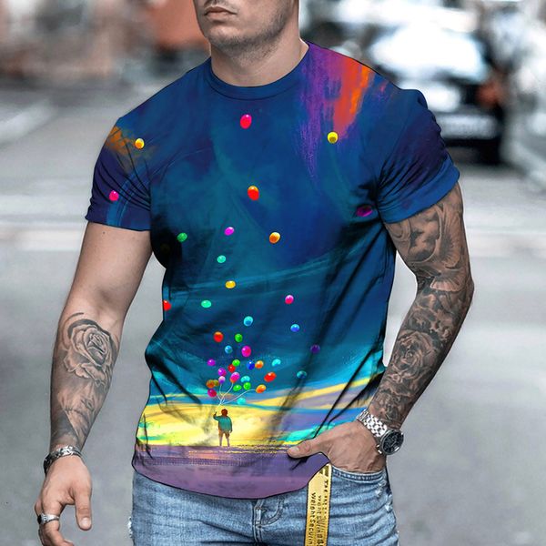 

tees,polos plus-size fashion man 2021 summer figure back series 3d digital printing men's round neck short sleeve t-shirt trend
