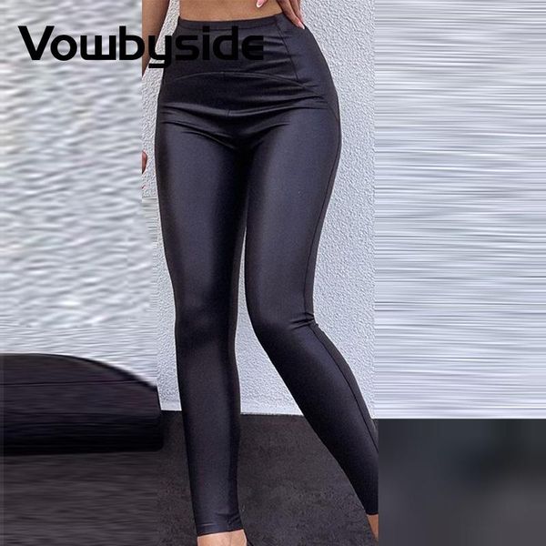 

women's pants & capris pu leather skinny, Black;white