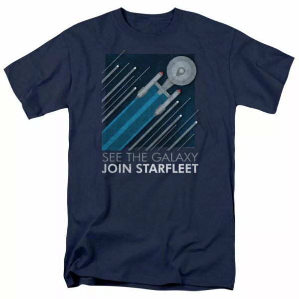 

star trek starfleet recruitment poster t shirt licensed sci-fi tv tee navy blue, White;black