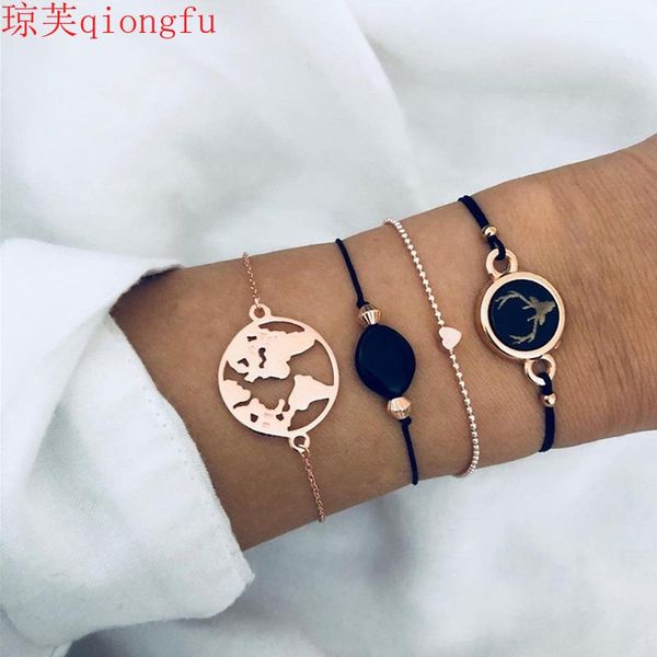 

beaded, strands fawn black bracelet beaded stone love heart map chain beads jewelry for women 2021 bracelets wholesale sale