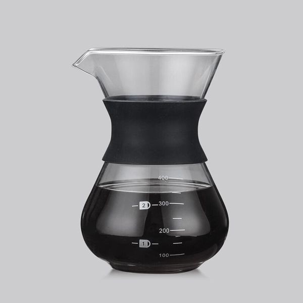 

coffee pots 400ml percolators set with stainless steel filter mesh glass sharing pot household portable drip cup