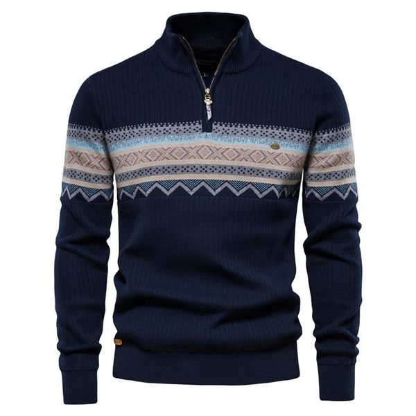 

men's sweaters ackland zipper mock neck sweater men casual streetwear spliced pullovers mens winter fashion warm man, White;black