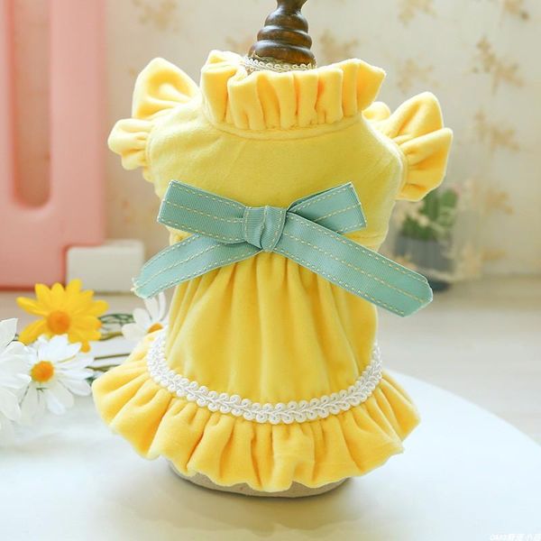 

dog apparel bows princess sleeves pet clothing for puppies animal chihuahua yorkie girl boy party wedding dresses coat costume autumn