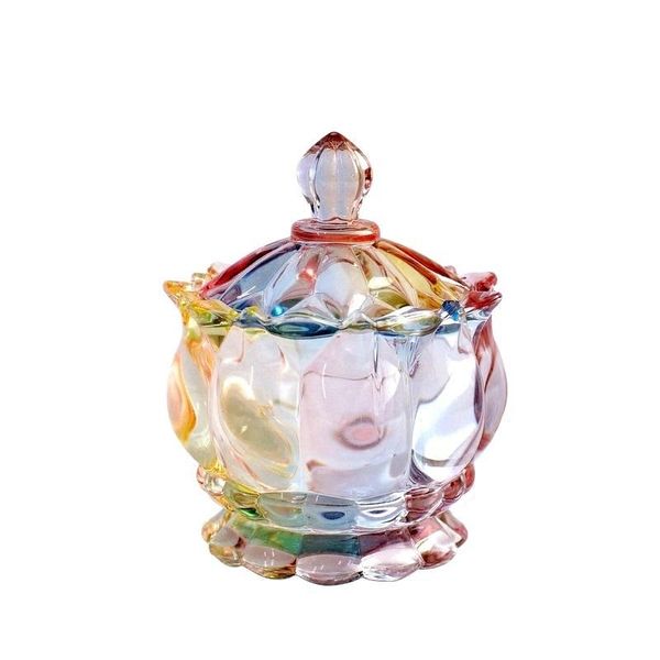 

decorative objects & figurines european storage tank colorful glass jewelry candy jar jam snack sugar bottles containing debris small pot cu