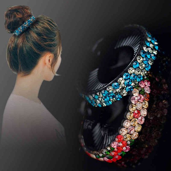 

hair accessories ball ornament korean headdress rhinestone bud head coiled artifact pin bird's nest professional, Golden;white