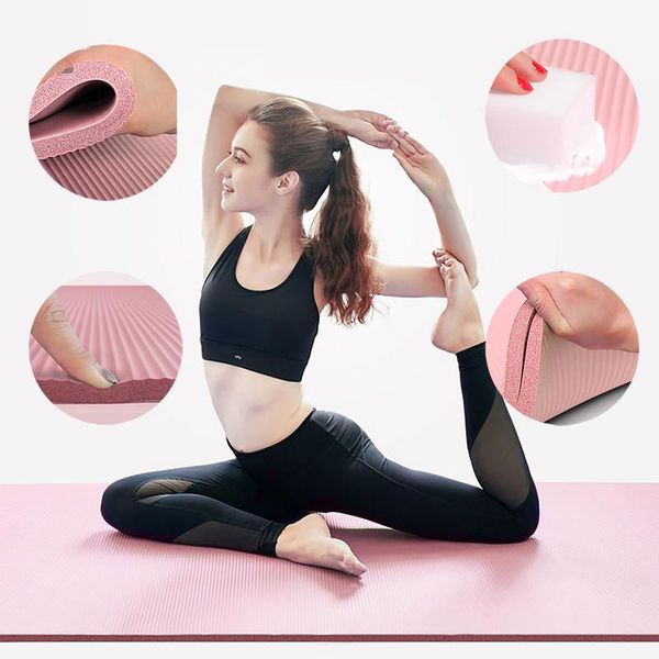 

185x80cmx10mm exercise rubber yoga mat for workout women man thickened pilates widened tasteless outdoor camping fitness sports mats