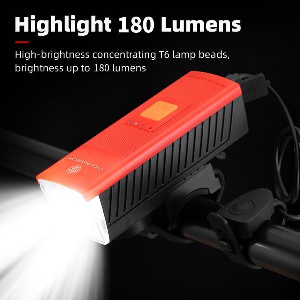 

downlights bicycle light charging horn front usb multi function suit night riding strong 180lm mountain bike accessories