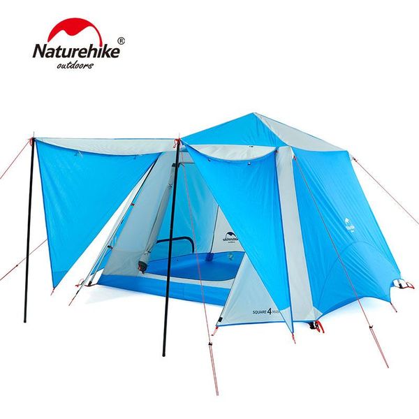 

naturehike4-6 person large family camping tent waterproof double layer outdoor party one bedroom and two living rooms beach tents shelters