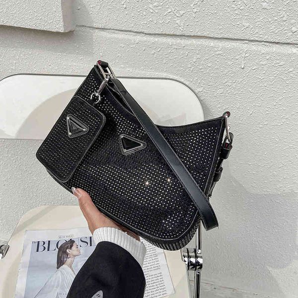 

design bag 2021 new s women's new armpit single shoulder portable women's korean fashion net red rhinestone bag