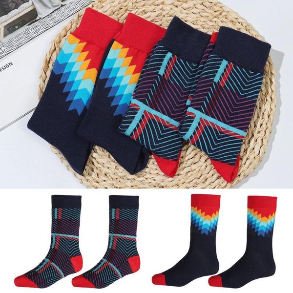 

men's socks fashion colorful matching funny winter casual dress combed cotton, Black