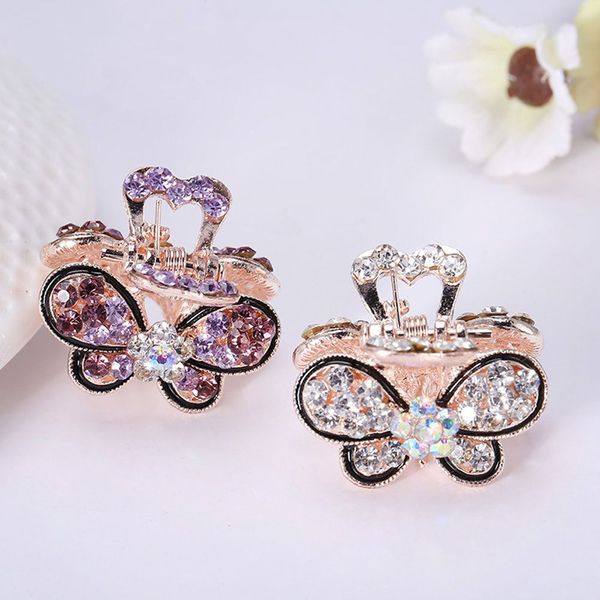 

1pc women retro vintage crystal rhinestone mini butterfly crown hairpins hair claws clips barrettes hair accessories, Golden;white