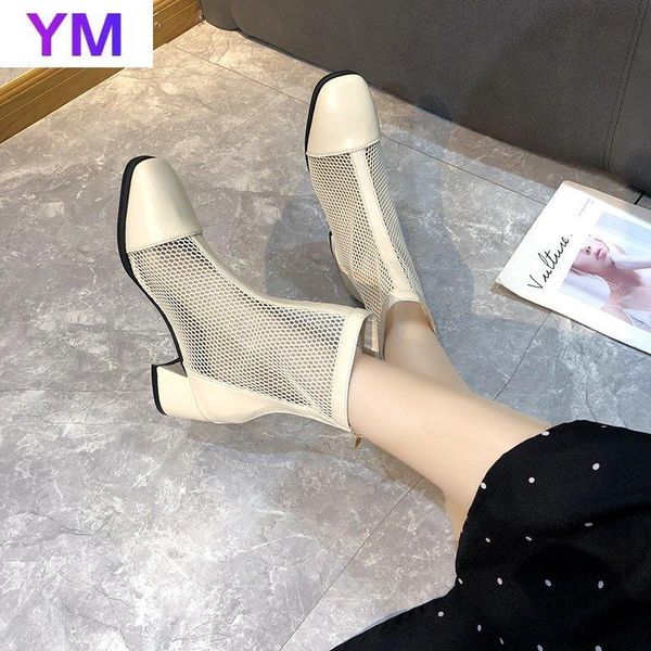 

women high heels round toe mesh ankle strap hollow out sandals zipper pumps zapatos de mujer plataforma 35-43 dress shoes, Black