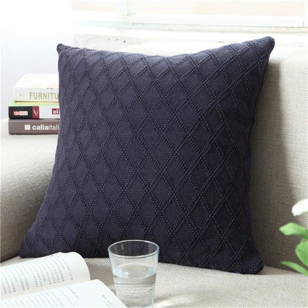 

cushion/decorative pillow 45x45cm knit cushion cover nordic soft cotton line square case home decoration zipper sleeve for sofa bed chair