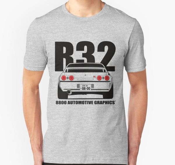 

men's t-shirts men short sleeve tshirt nissan r32 skyline gtr transparent version t shirt women t-shirt, White;black
