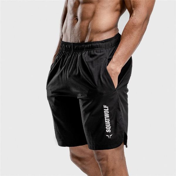 

men gyms fitness loose shorts bodybuilding joggers summer quick-dry cool short pants male casual beach brand sweatpants men's, White;black
